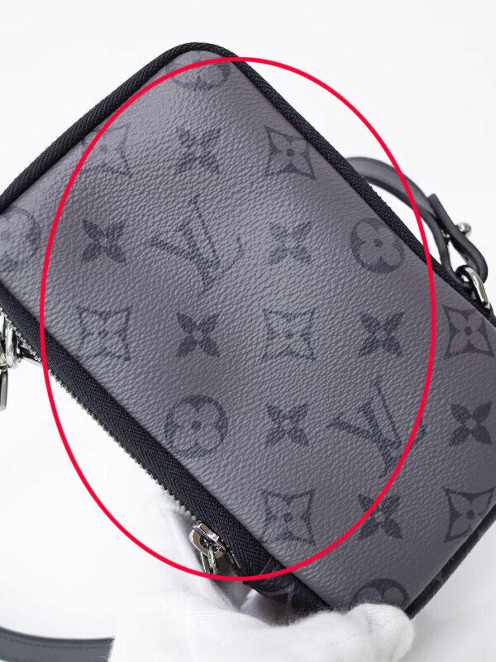 Louis Vuitton Monogram Eclipse Black Double Phone Pouch Clutch Shoulder Bag - Picture 7 of 9